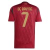 Camisola Bélgica De Bruyne 7 Homen Equipamento 1ª Euro 2024